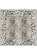 Leopar Desenli ,Çift Taraf Baskı ,Süper El Dikişi,16 mm %100 Mulberry Twill İpek Şal,Eşarp