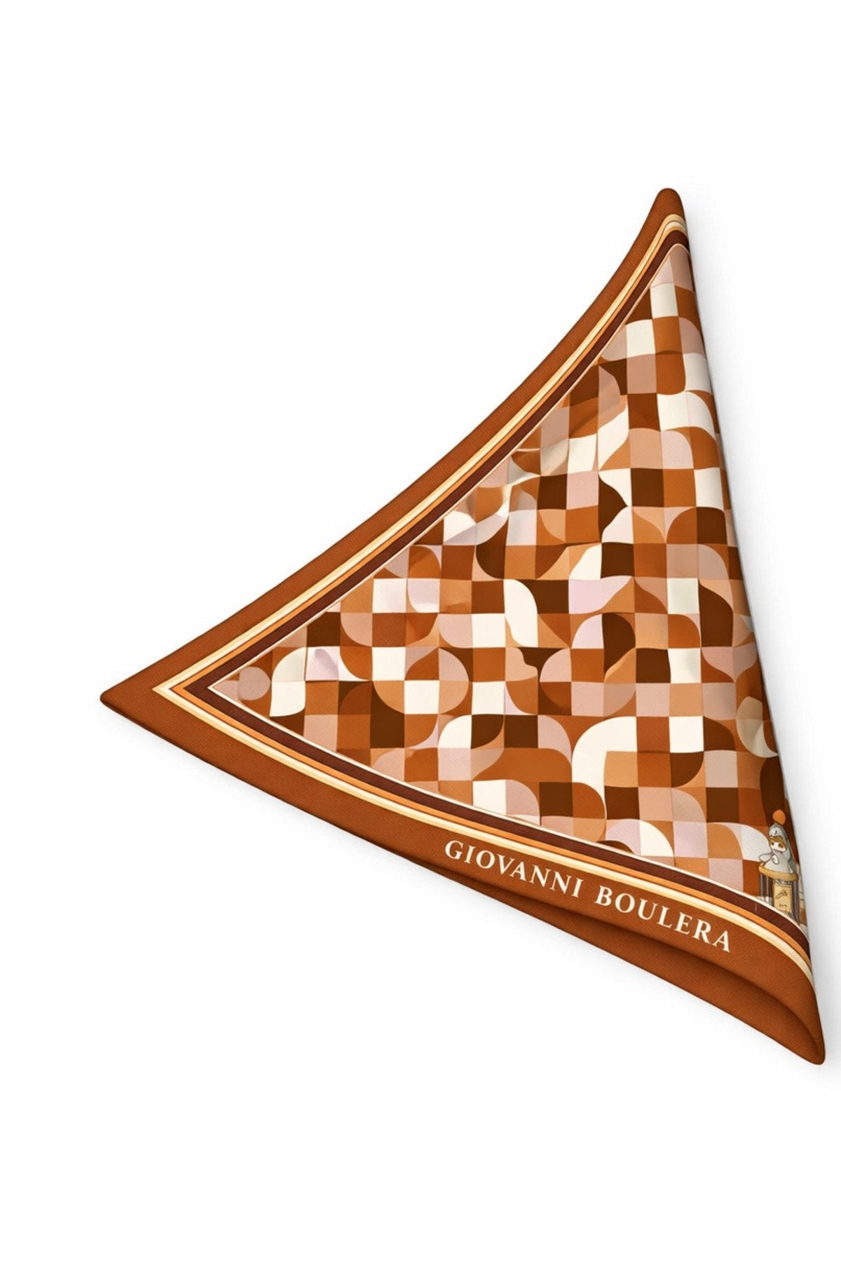 Krem ve Kahverengi Çift Taraf Baskı,Süper El Dikişi,16 mm Mulberry Twill İpek Şal,Eşarp