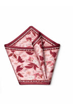 Pembe ve Kırmızı Çiçek Desenli,Çift Taraf Baskı,Süper El Dikişi,16 mm Mulberry Twill İpek Şal