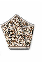 Leopard Print, Double-Sided Print, Super Hand-Stitched, 16mm 100% Mulberry Twill Silk Scarf