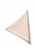 Bordürlü Bej Tonlarla Tasarlanmış Mulberry Twill İpek Eşarp