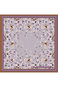 Lilac Ground Floral Print, Double Sided Print, Super Hand Rolled, 16mm 100% Mulberry Twill Silk Scarf