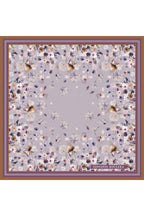 Lilac Ground Floral Print, Double Sided Print, Super Hand Rolled, 16mm 100% Mulberry Twill Silk Scarf