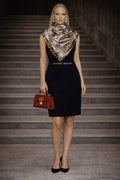 Leopard Print,Double-Sided Print,Super Hand Rolled,16mm 100% Mulberry Twill Silk Scarf 65x65
