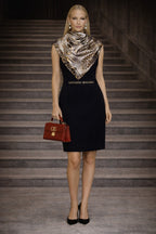 Leopard Print,Double-Sided Print,Super Hand Rolled,16mm 100% Mulberry Twill Silk Scarf 65x65