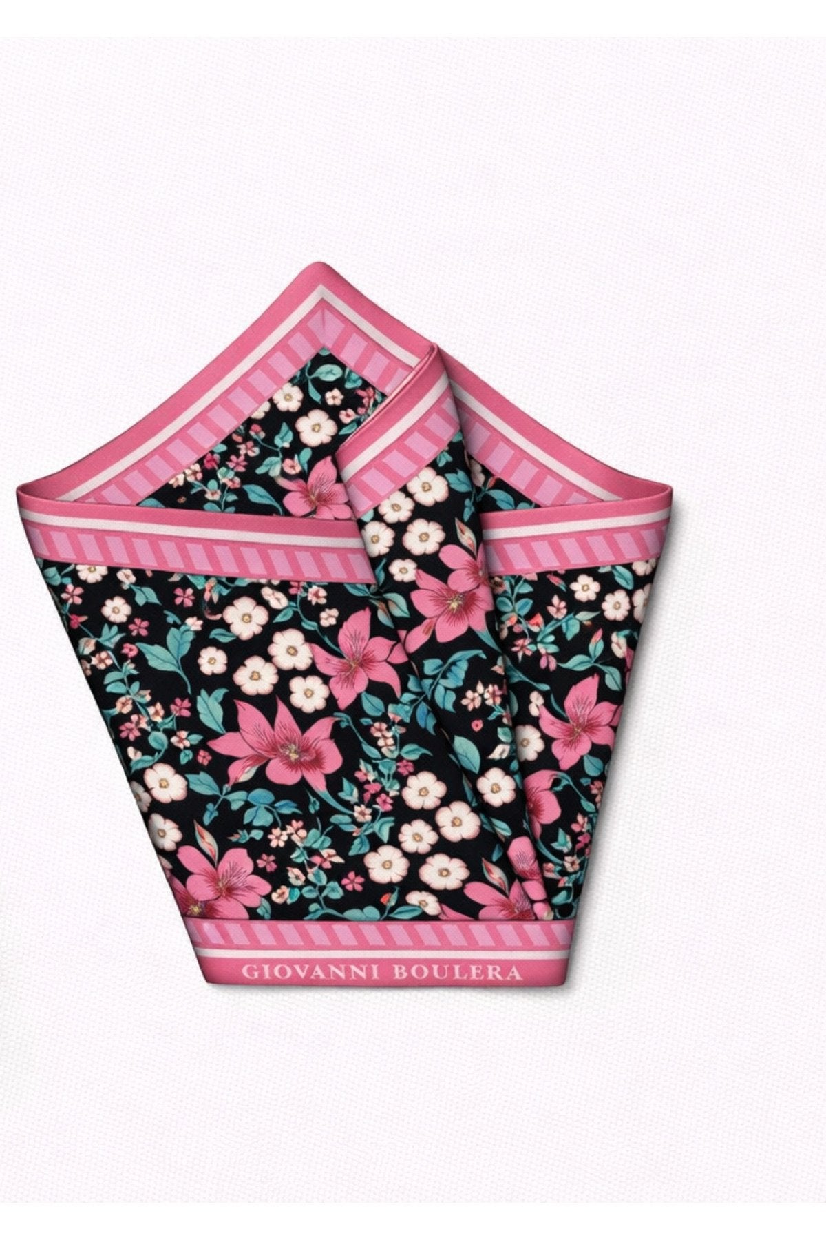 Çiçek Desenli,Çift Taraf Baskı,Süper El Dikişi,16 mm Mulberry Twill İpek Şal,Eşarp