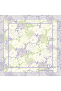 Lilac Floral Print,Double-Sided,Hand-Rolled,16 mm Mulberry Twill Silk Shawl,Scarf