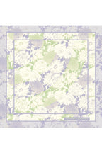 Lilac Floral Print,Double-Sided,Hand-Rolled,16 mm Mulberry Twill Silk Shawl,Scarf