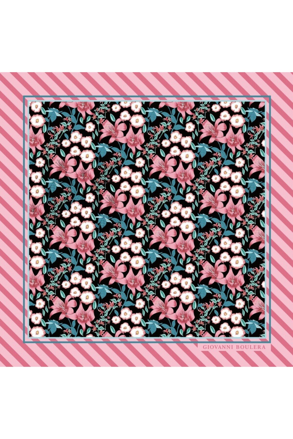 Floral Print,Double-Sided Print,Super Hand-Stitched,16mm Mulberry Twill Silk Scarf,Shawl