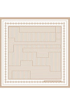 Geometrik Desenli,Çift Taraf Baskı ,Süper El Dikişi,16 mm %100 Mulberry Twill İpek Şal