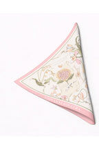 Pink Floral Print,Double-Sided Print,Hand Rolled Hem,16 momme Mulberry Twill Silk Shawl,Scarf