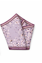 Lilac Ground Floral Print, Double Sided Print, Super Hand Rolled, 16mm 100% Mulberry Twill Silk Scarf