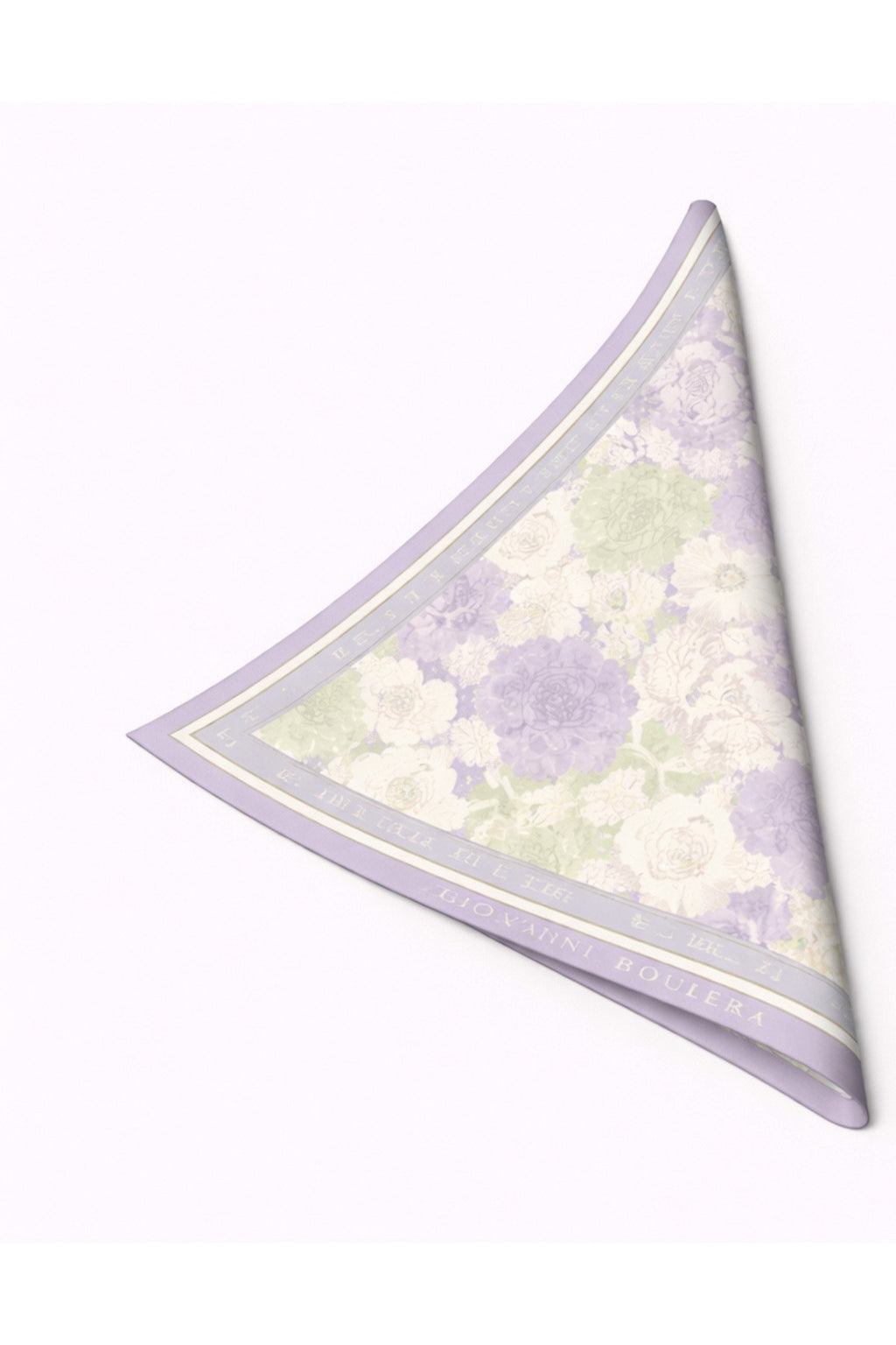 Lila Renkli Çiçek Desenli,Çift Taraf Baskı,Süper El Dikişi,16 mm Mulberry Twill İpek Şal,Eşarp