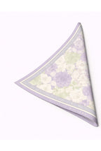 Lila Renkli Çiçek Desenli,Çift Taraf Baskı,Süper El Dikişi,16 mm Mulberry Twill İpek Şal,Eşarp