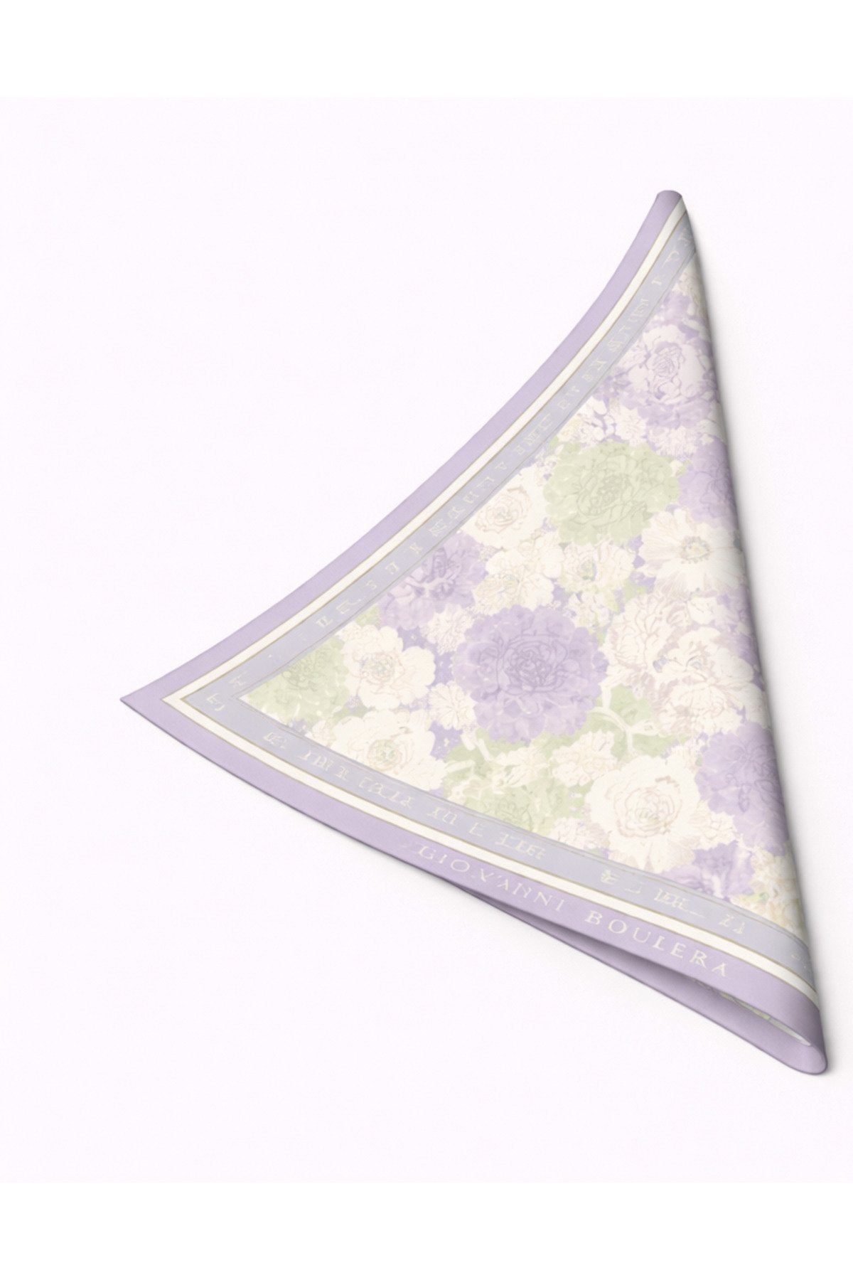 Lila Renkli Çiçek Desenli,Çift Taraf Baskı,Süper El Dikişi,16 mm Mulberry Twill İpek Şal,Eşarp