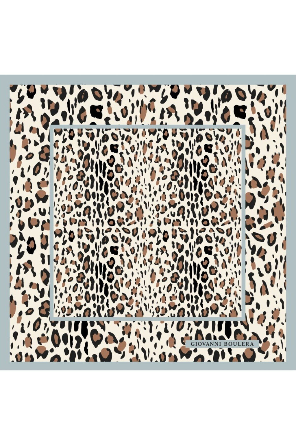 Leopard Print, Double-Sided Print, Super Hand-Stitched, 16mm 100% Mulberry Twill Silk Scarf