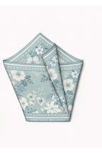 Blue Toned Double-sided Print, 16 momme, Mulberry Twill Silk Scarf 41008651 65cmx65cm