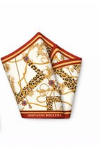 Leopar Zincir Desenli, Çift Taraf Baskı,Süper El Dikişi,16 mm Mulberry Twill İpek Şal Fular
