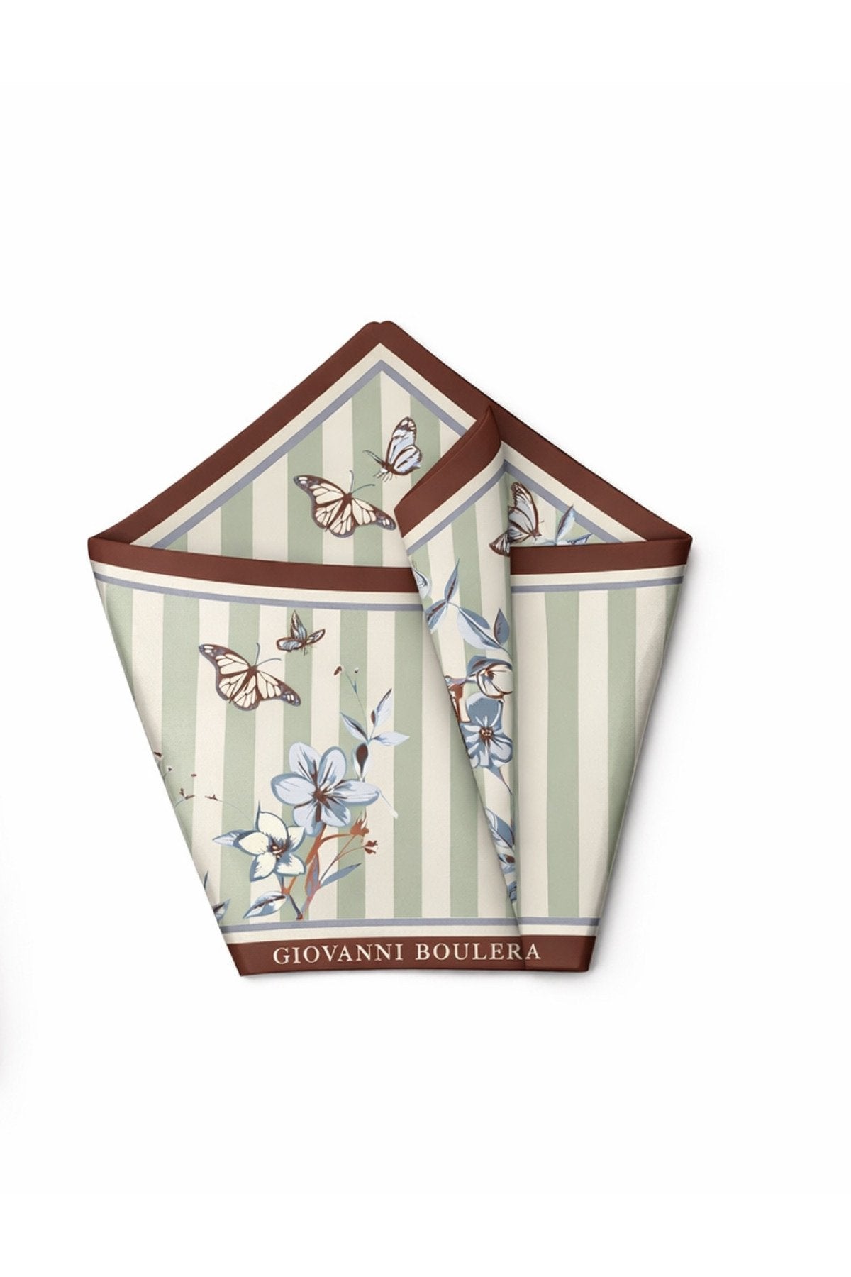 Kelebek Desenli Farklı Renklerle Tasarlanmış Mulberry Twill İpek Eşarp