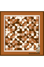 Krem ve Kahverengi Çift Taraf Baskı,Süper El Dikişi,16 mm Mulberry Twill İpek Şal,Eşarp