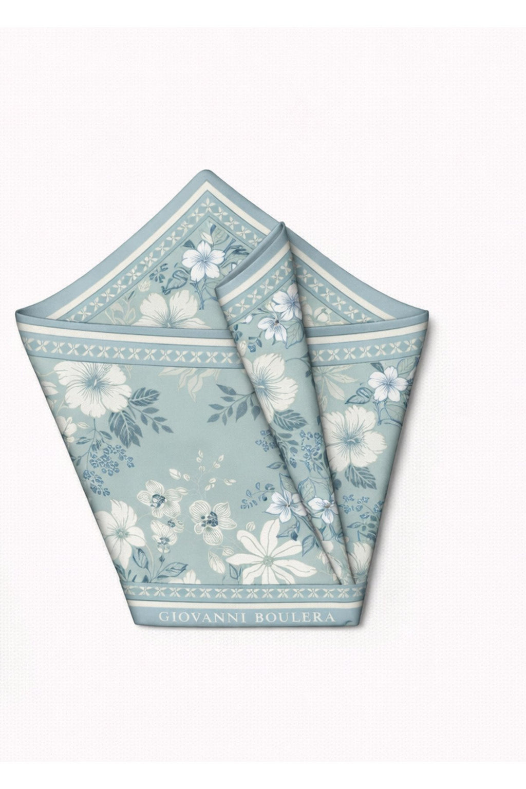 Grey Floral, Double-Sided Print, Super Hand Stitched, 16mm Mulberry Twill Silk Scarf