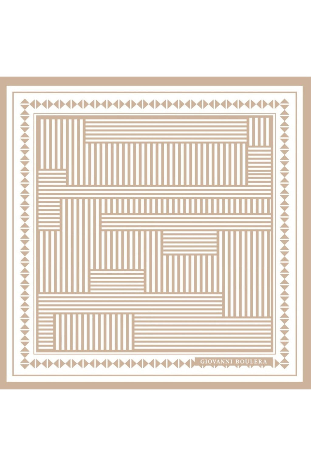 Geometric Pattern, Double-Sided Print, Super Hand-Stitched, 16 mm 100% Mulberry Twill Silk Scarf