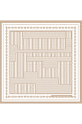 Geometric Pattern, Double-Sided Print, Super Hand-Stitched, 16 mm 100% Mulberry Twill Silk Scarf