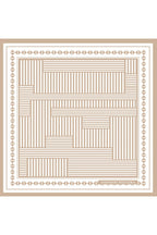 Geometric Pattern, Double-Sided Print, Super Hand-Stitched, 16 mm 100% Mulberry Twill Silk Scarf