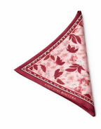 Pembe ve Kırmızı Çiçek Desenli Mulberry İpek Eşarp Giovanni Boulera 4303865 65cmx65cm