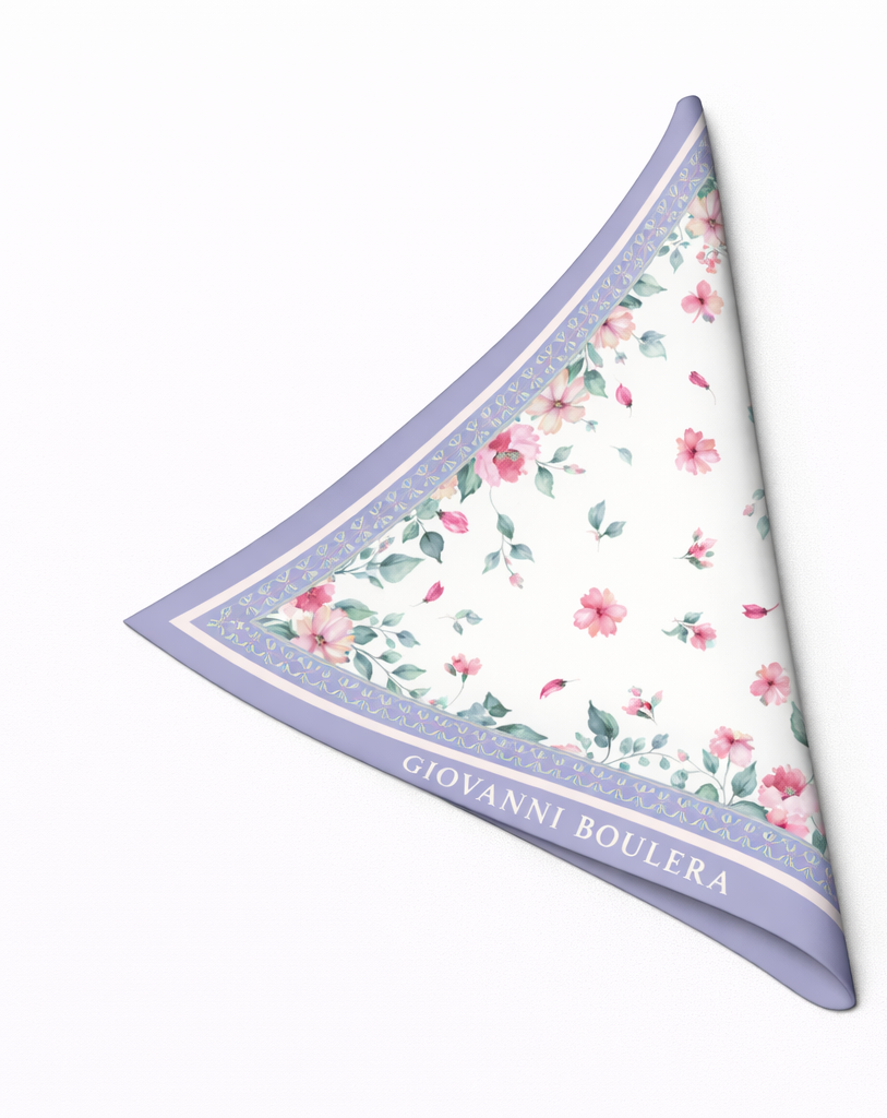 Çiçek Desenli Mulberry İpek Eşarp Giovanni Boulera 4304065 65cmx65cm