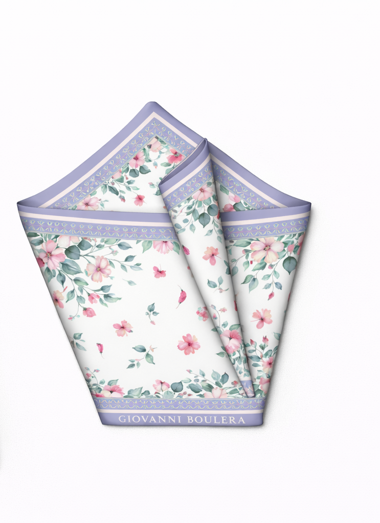 Çiçek Desenli Mulberry İpek Eşarp Giovanni Boulera 4304065 65cmx65cm