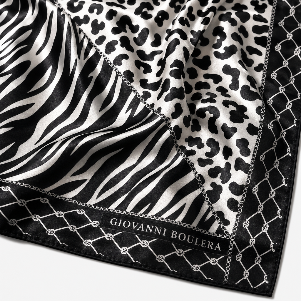 Black leopard print 5101590 90cmx90cm