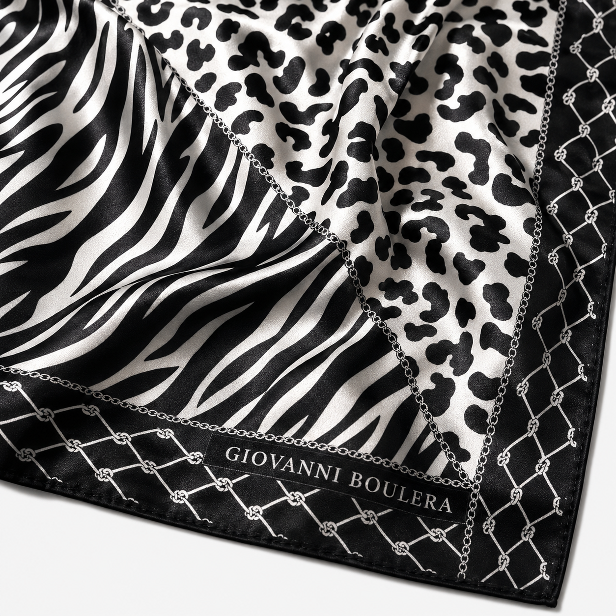 Siyah leopar desenli 5101590  90cmx90cm