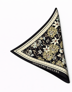 Siyah Çiçek Desenli Mulberry İpek Eşarp Giovanni Boulera 4304165 65cmx65cm