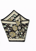 Siyah Çiçek Desenli Mulberry İpek Eşarp Giovanni Boulera 4304165 65cmx65cm