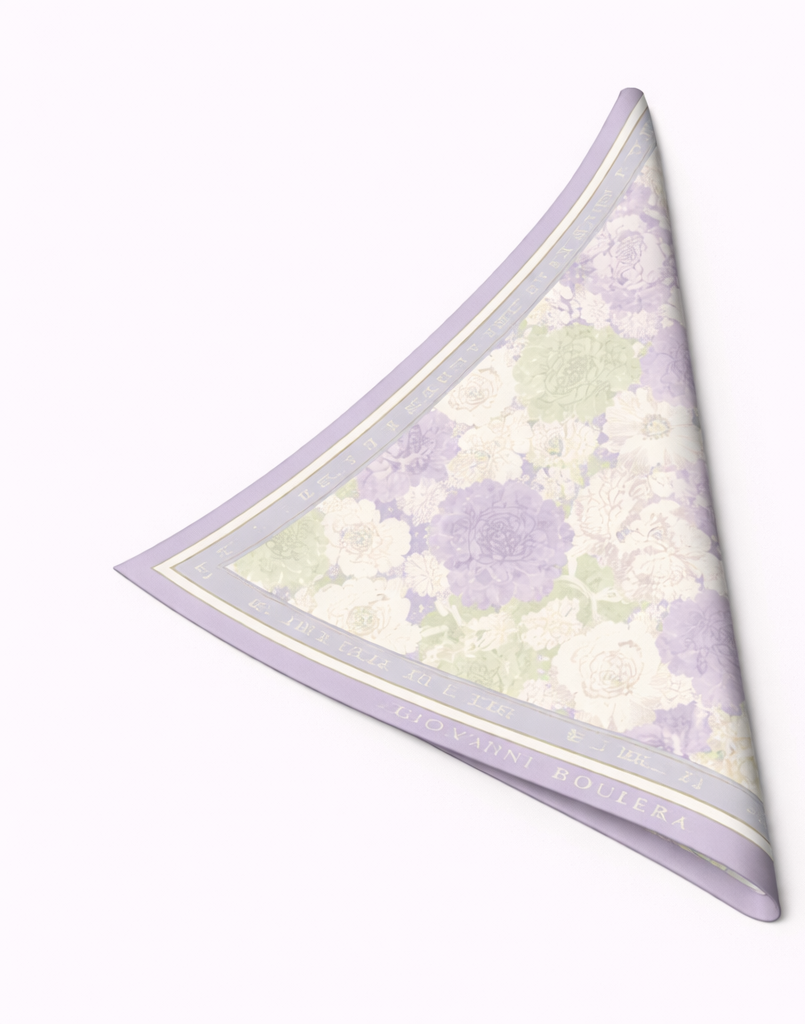 Soft Renklerde Çiçek Desenli Mulberry İpek Eşarp Giovanni Boulera 4304365 65cmx65cm