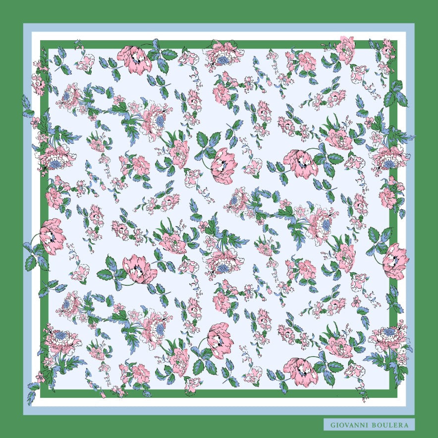 Giovanni Boulera Mulberry Twill İpek Eşarp Şal 16 momme mulberry dut ipegi kalitesinde,çift taraf baskılı,kenarları super el dikişi ile dikilmiştir,90 cm x 90 cm 