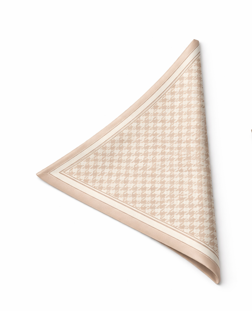 Bej Tonlarda Bordurlu Mulberry İpek Eşarp Giovanni Boulera 4304965 65cmx65cm